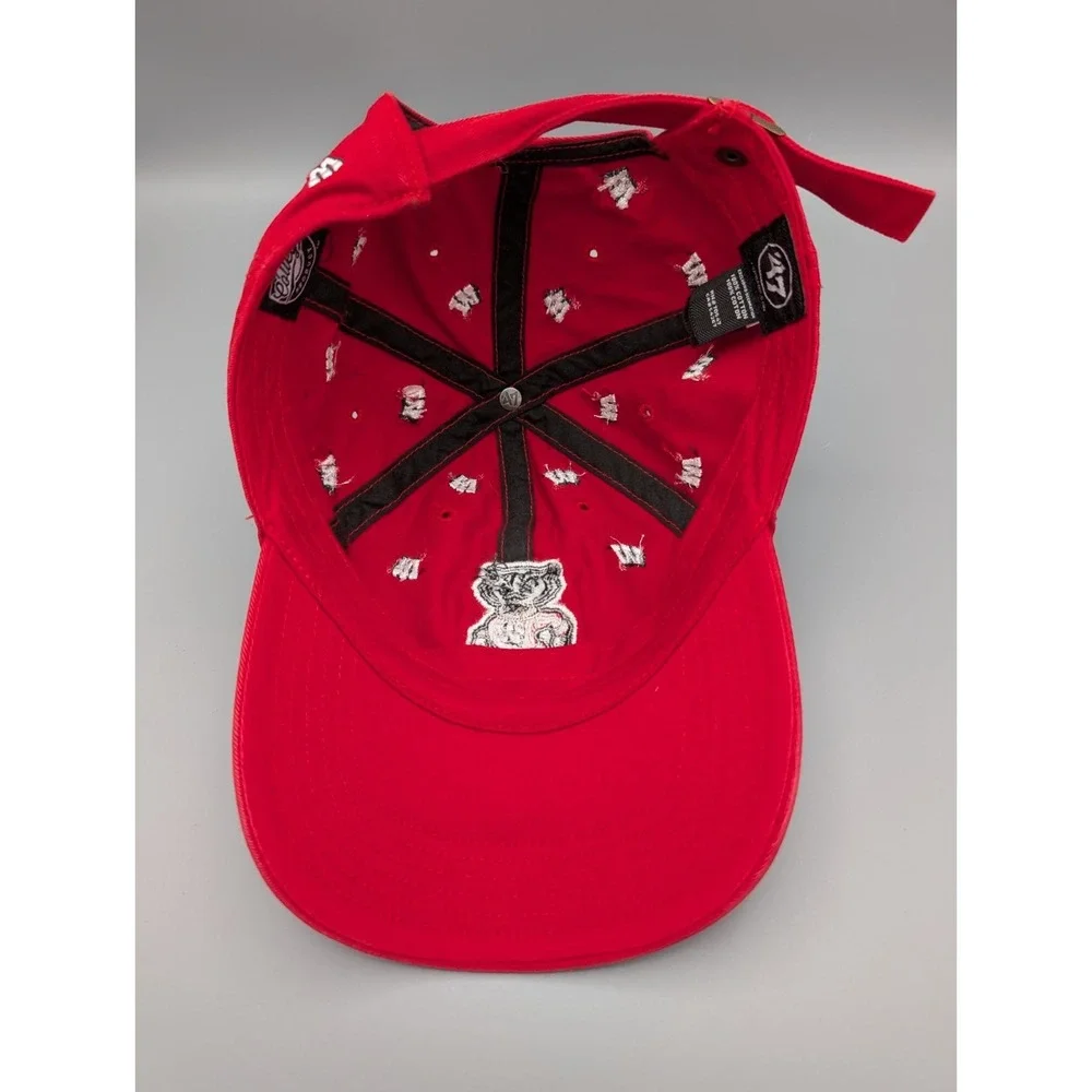 '47 Brand Wisconsin Badgers All Over Logo Red Adjustable Hat NCAA College